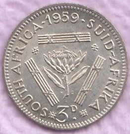 SOUTH AFRICA    THREEPENCE   1959                SUN6626