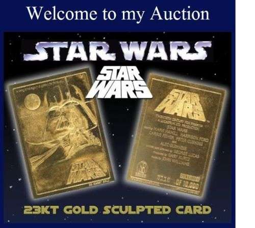 STAR WARS MOVIE POSTER 23KT GOLD CARD~LIMITED~RARE~