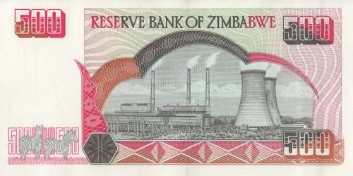 ZIMBABWE  FIVE  HUNDRED  DOLLARS   NOTE    PU0091143