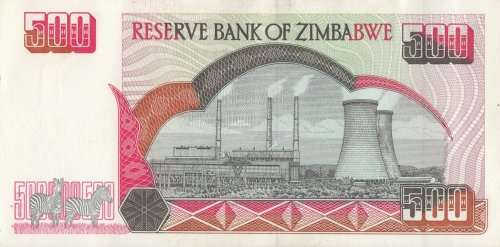 ZIMBABWE  FIVE  HUNDRED  DOLLARS   NOTE    PV1556775