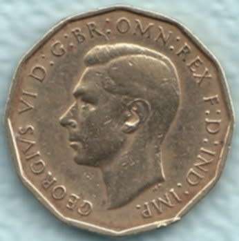 1943   THREE PENCE COIN        United Kingdom                         SUN8032
