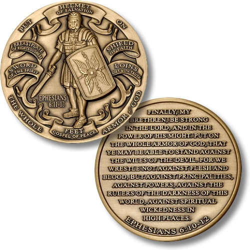 ARMOR OF GOD HIGH RELIEF CHALLENGE COIN