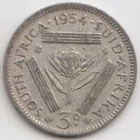 1954  Threepence Coin   SILVER                SUN8752