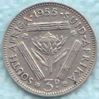 1955  Threepence Coin   SILVER                SUN9079