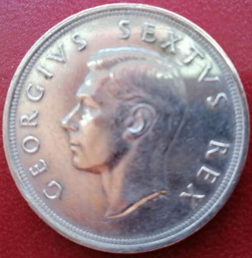 ***  1952  SILVER   FIVE SHILLINGS  COIN  SA   ***               SUN9092