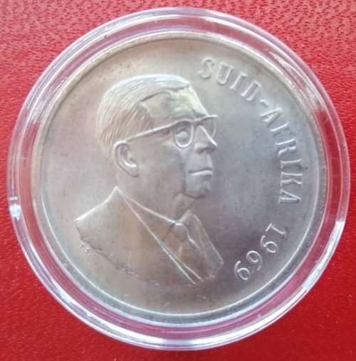 1969   SILVER   R1   COIN  IN HOLDER  (AFRIKAANS)       SUN9101