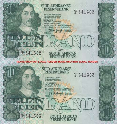 GPC DE KOCK  2 X  R10  NOTES  IN SEQUENCE          SET087