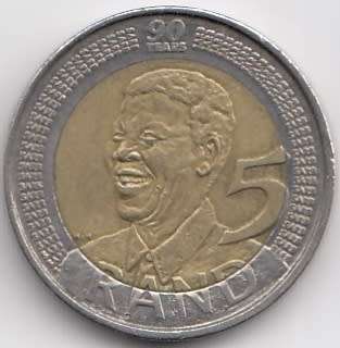 2008 SOUTH.AFRICA MANDELA 90TH BIRTHDAY 5R  COIN             SUN10294