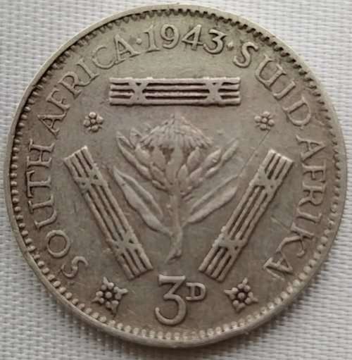 1943  THREEPENCE Coin   SILVER                SUN10369