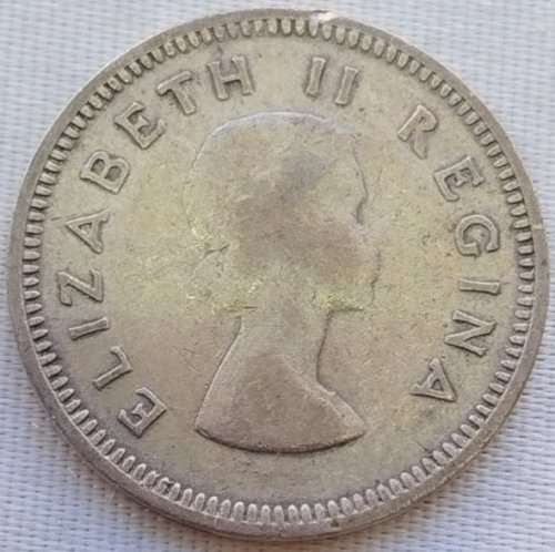 1956   THREEPENCE COIN SILVER   SA                SUN10672