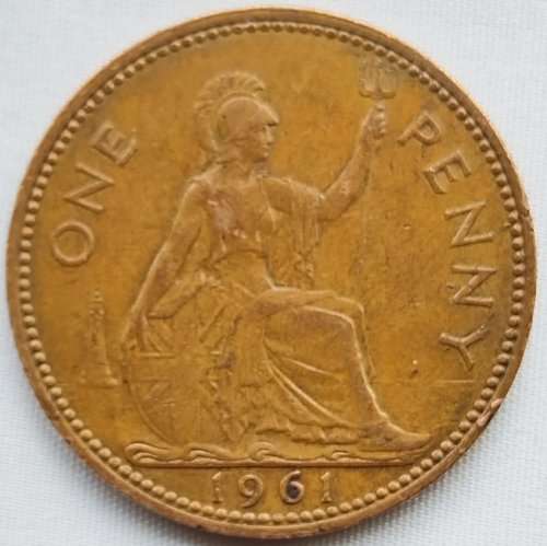 1961  -  One Penny Coin      United Kingdom         SUN10774
