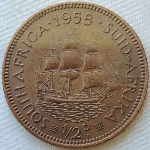 1958  HALF  PENNY    COIN        SA                       SUN11212