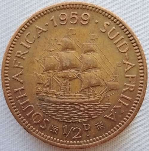 1959  HALF  PENNY    COIN        SA                       SUN11494