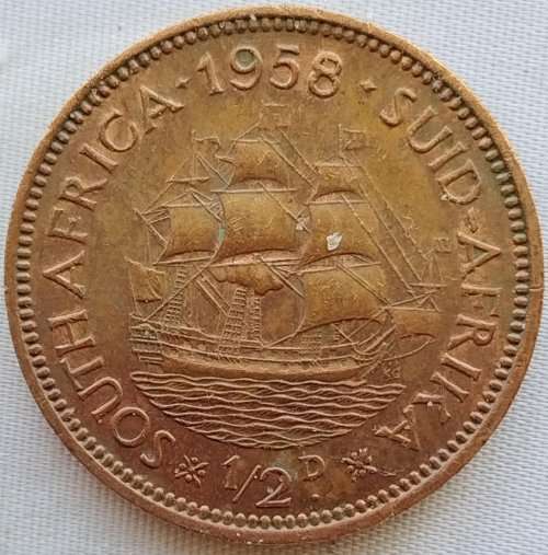 1958  HALF  PENNY    COIN        SA                       SUN11630