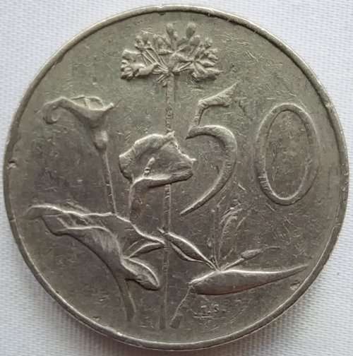 1966   50c   Coin   (Afrikaans)    RSA           SUN11654