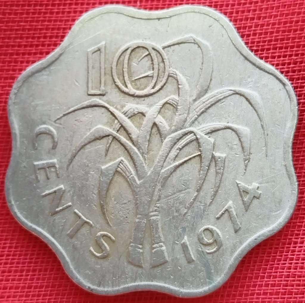 1974   10 CENT COIN       SWAZILAND                      SUN12282*