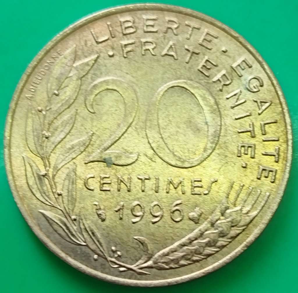 1996        20 Centimes Coin      France          SUN13751*