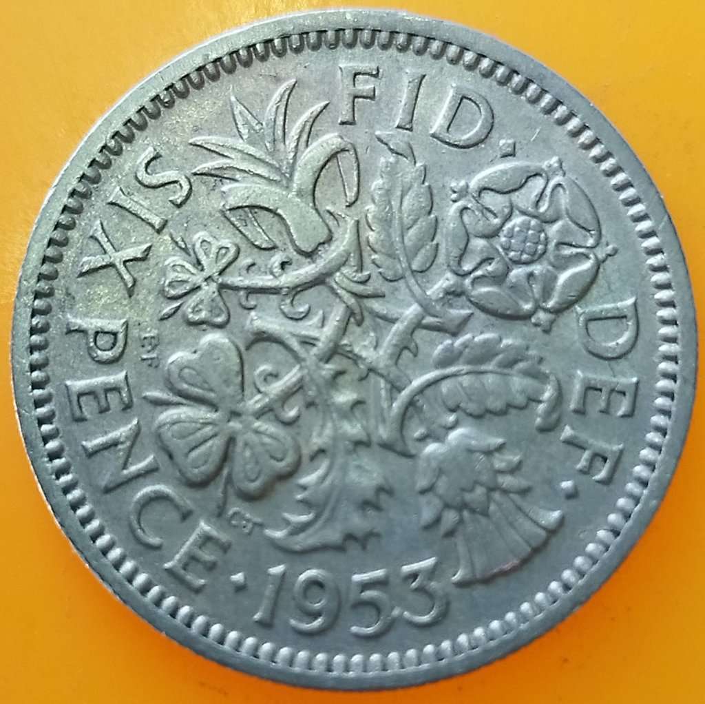 1953 -   SIX  Pence Coin      United Kingdom         SUN14288