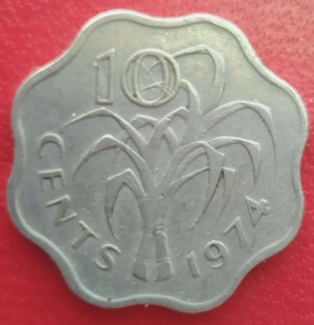 1974   10 CENT COIN       SWAZILAND                      SUN14475