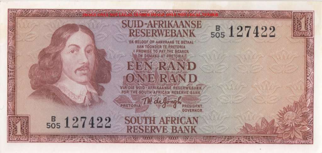 TW de Jongh      R1 Banknote     B505 127422       SET038