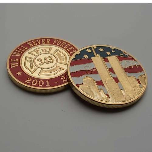 911 10TH anniversary 24k gold-plate challenge coin RA1