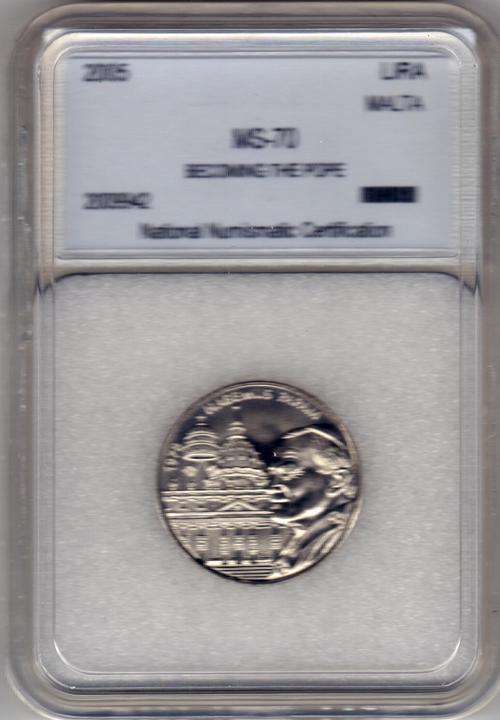 2005     LIRA     MALTA     MS-70 (BECOMMING THE POPE)    COIN     2009942