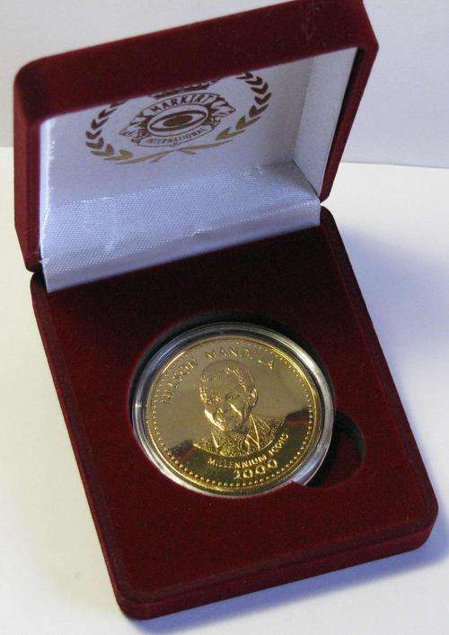 PROOF TRIBUTE TO NELSON MANDELA FINISHED IN GOLD