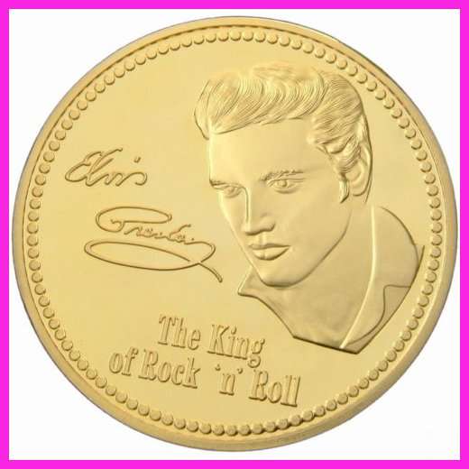 ELVIS PRESLEY GOLD PLATED COMMEMORATIVE  COIN