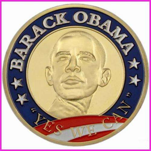 US 44TH PRESIDENT BARACK OBAMA GOLD PLATED COIN C013