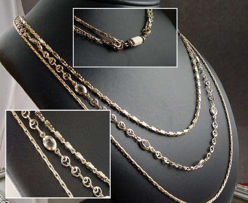 GENUINE 14KT GOLD PLATED CHAIN WARDROBE; 3 CHAINS IN 1!