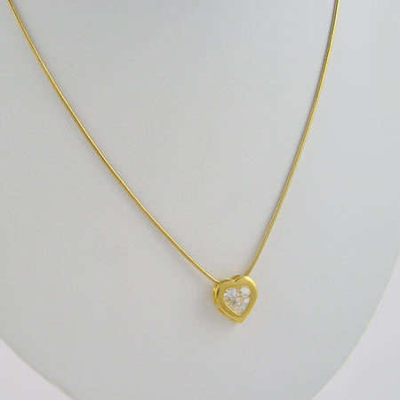 14KT Gold EP 2 CT Clear CZ Heart Pendant
