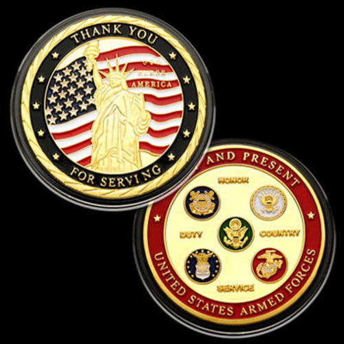 United States Armed Force 24KT GP Challenge Coin