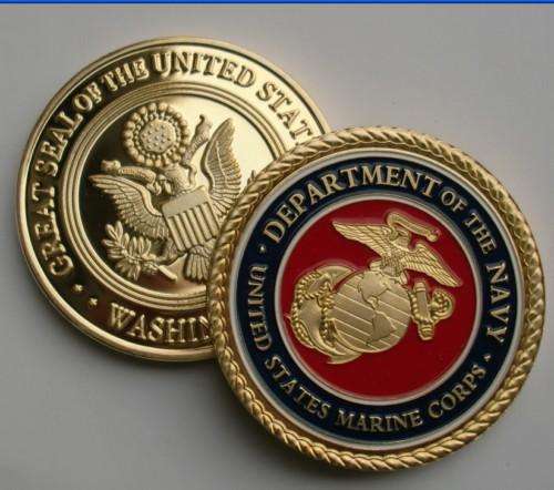 U.S.A marines corps 24k gold-plate color Challenge COIN D1