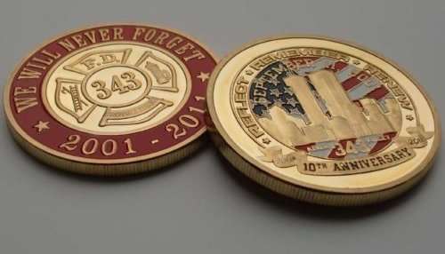 911 10TH anniversary 24k gold-plate challenge coin 01