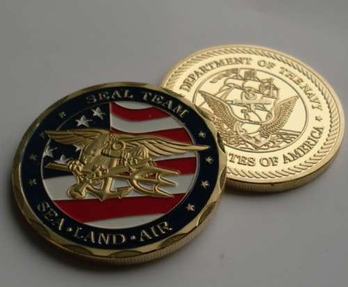 U.S.A NAVY SEAL TEAM 24k gold-plate Challenge COIN