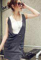 PRICE SLASH /GRAY DRESS WITH POCKETS AND STUDS DETAIL SIZE:30,32,34   R45.00