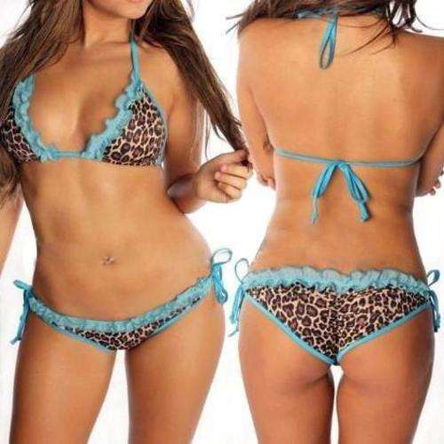 SEXY PRINT BIKINI WITH BLUE EDGING SIZE:30,32,34 R50.00