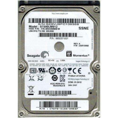 Seagate Momentus 500 GB 2.5" SATA Hard drive. Excellent condition