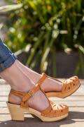 SWEDISH HASBEENS --LACY SANDAL TAN --extremely sought after--