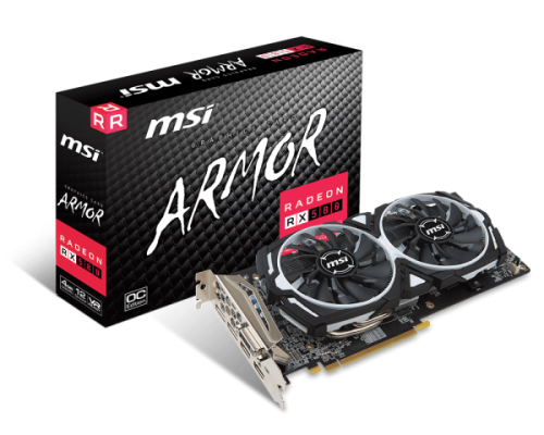 MSI Radeon RX 580 ARMOR 4G OC + boxes,software,etc.