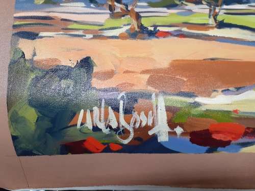 Carla Bosch Rocky mountain scene canvas art 40x90