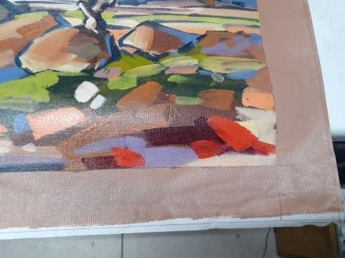 Carla Bosch Rocky mountain scene canvas art 40x90