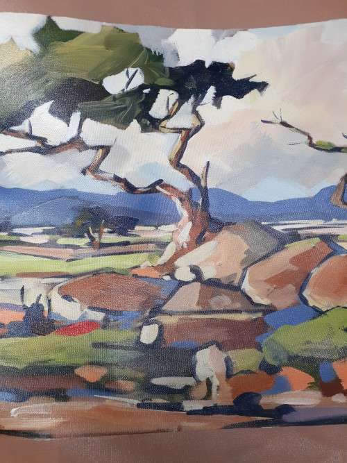 Carla Bosch Rocky mountain scene canvas art 40x90