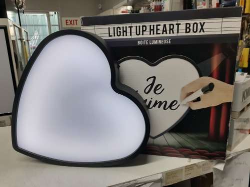Heart shaped light box