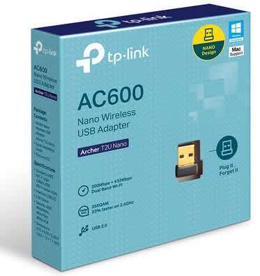 TP-Link Archer T2U Nano AC600 NANO Dual Band Wireless USB Adapter