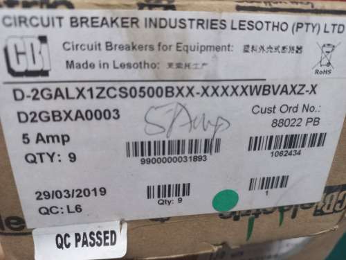 CB Electric 5 amp breakers ( box of 6 )