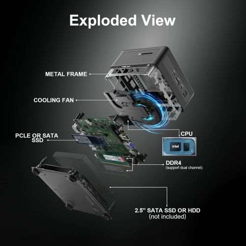 Intel Mini PC, Intel NUC 11 with Newest 11th Gen Core i5-1135G7, 16GB DDR4 & 512GB  SSD (Super Fast)