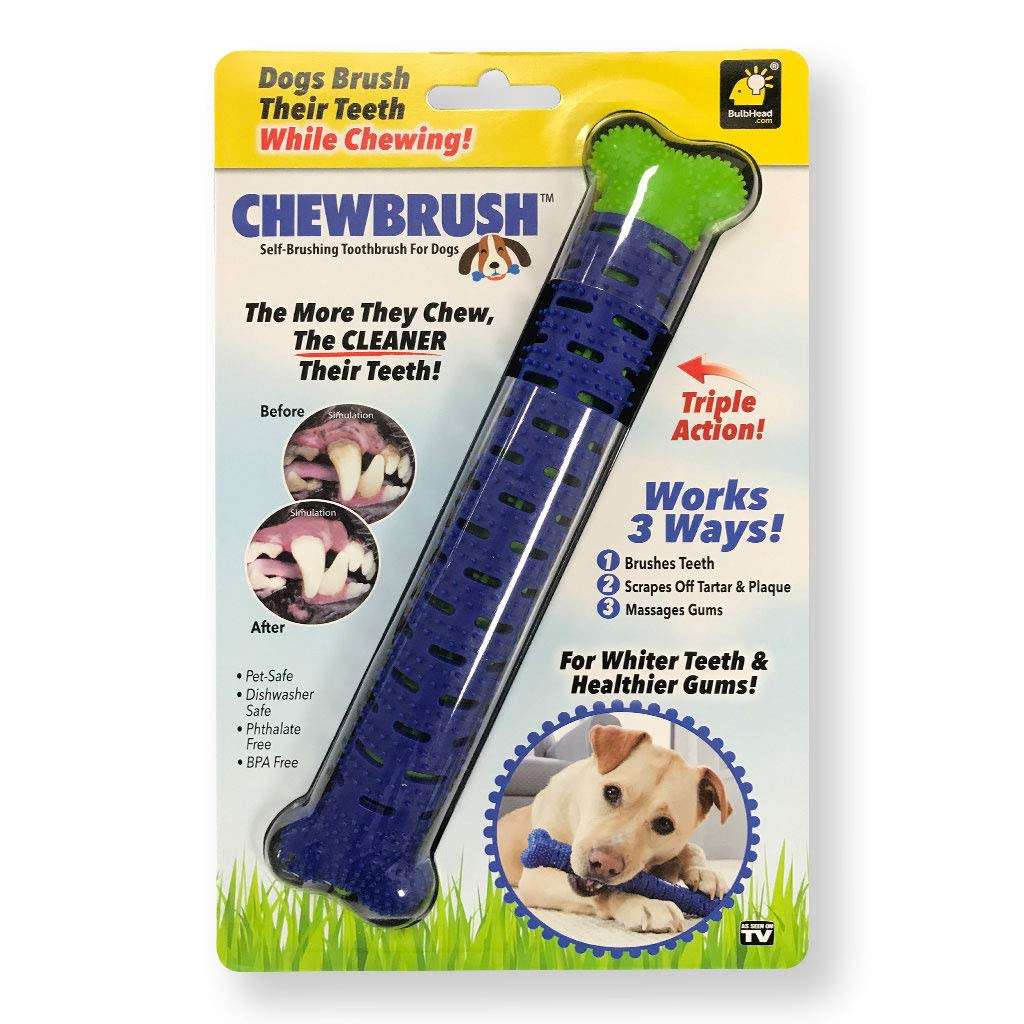 Chewbrush Toothbrush Dog Toothbrush and Dog Toy - No Dog Toothpaste Required