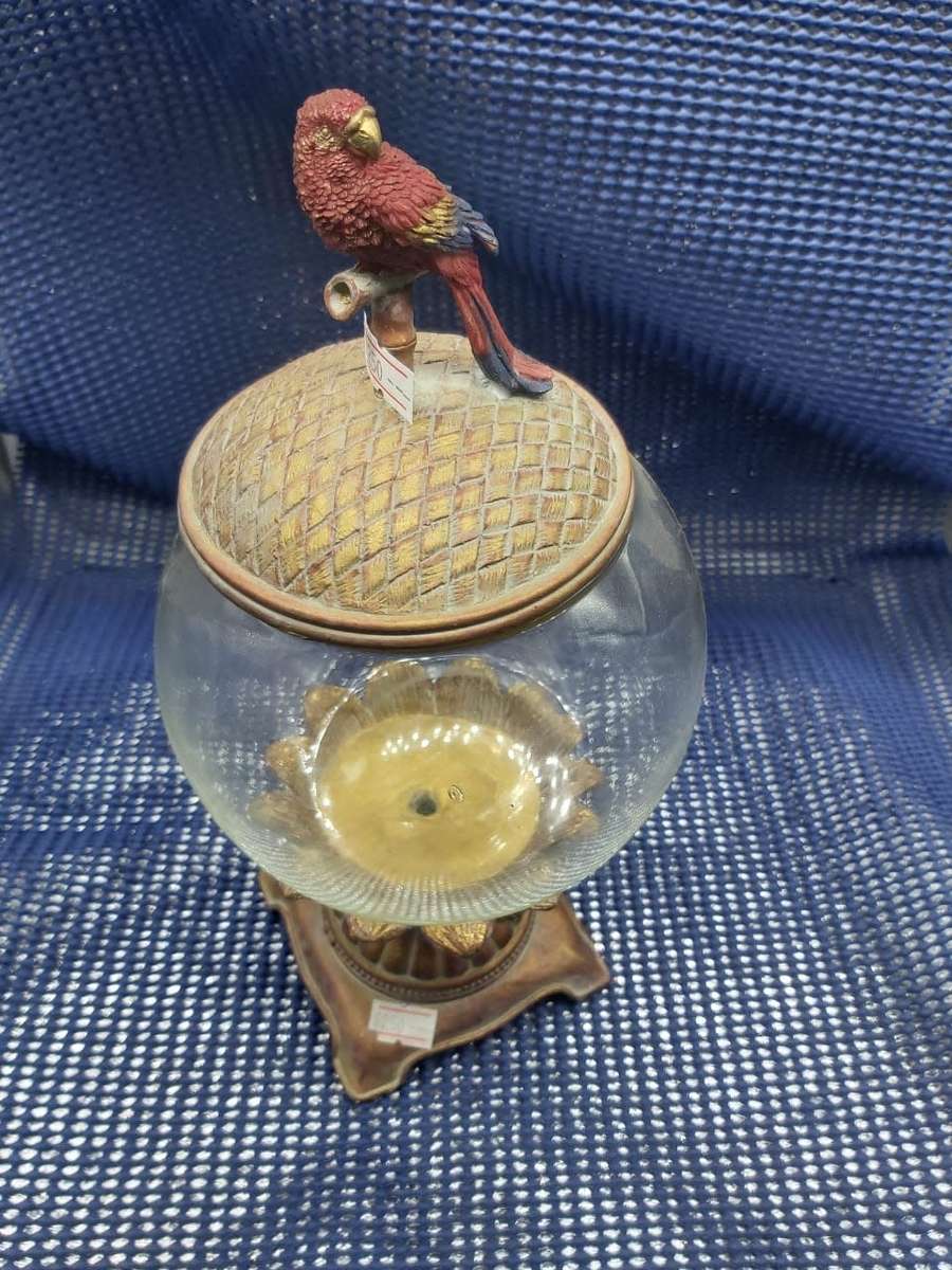 Vintage Globe With Parrot--Ornament
