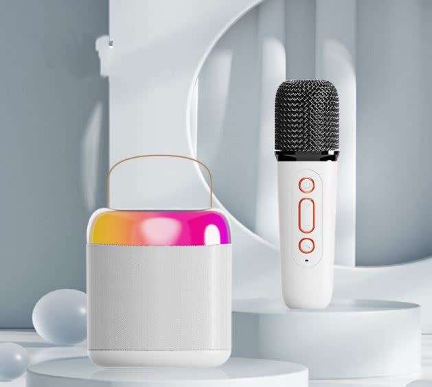 Portable Audio Bluetooth Speaker With Karaoke Microphone RGB Light